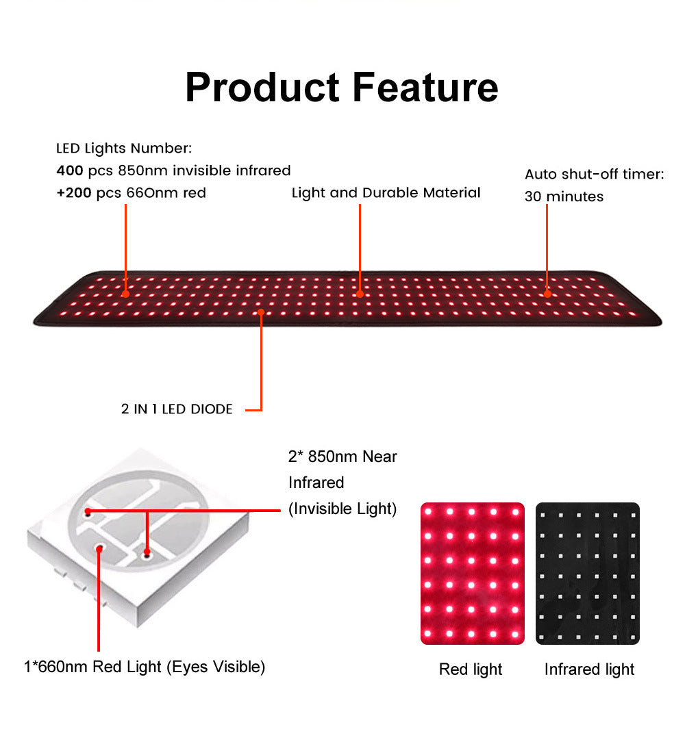 Red Light Ceinture Physiothérapie Instrument Infrared genou Pad jambe d'épaule