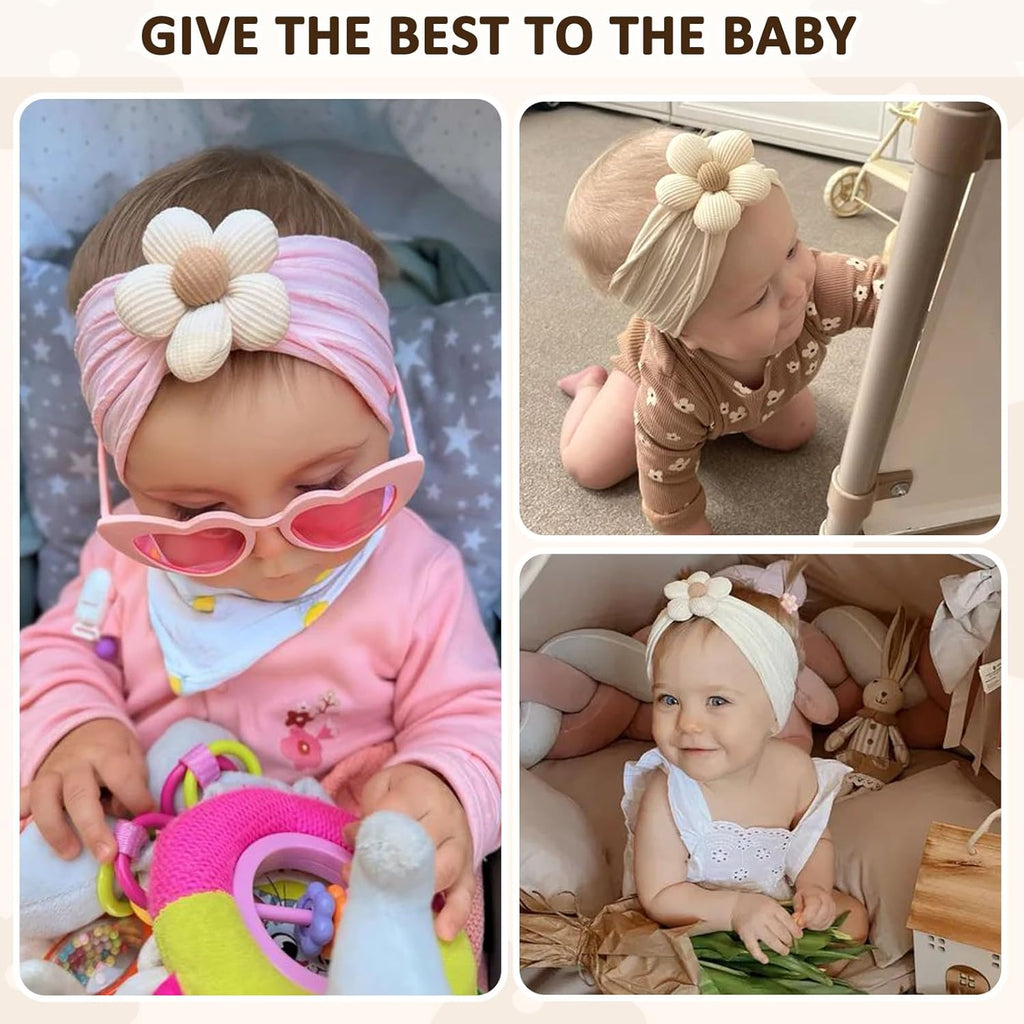 Soft Nylon Baby Flower Headbands pour nouveau-nés