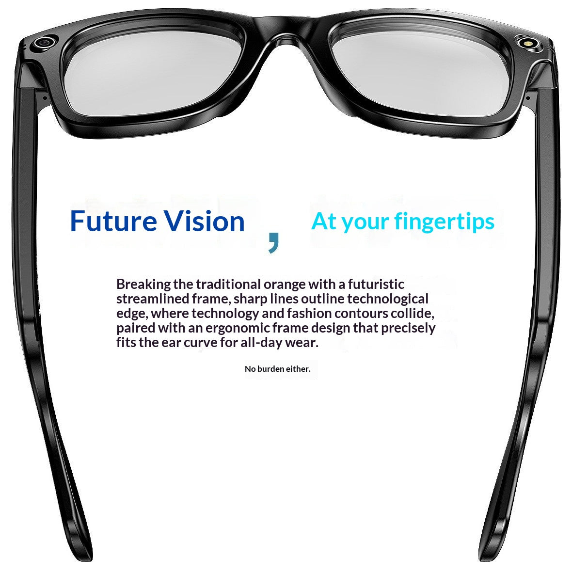 Lunettes intelligentes de traduction AI 800W-pixel avec des capacités photo et vidéo