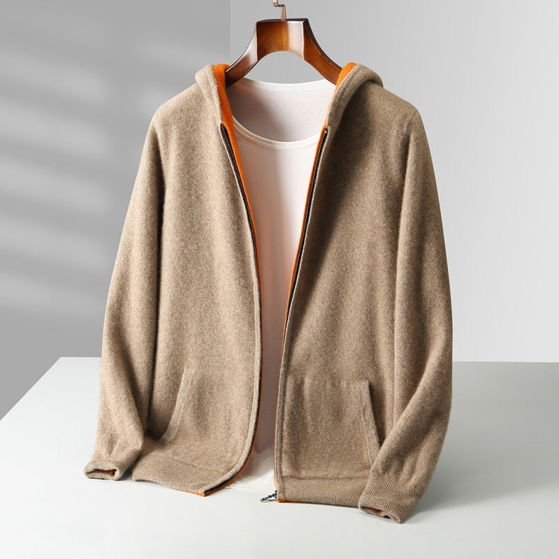 Cashmere Cardigan à capuche casual pour hommes