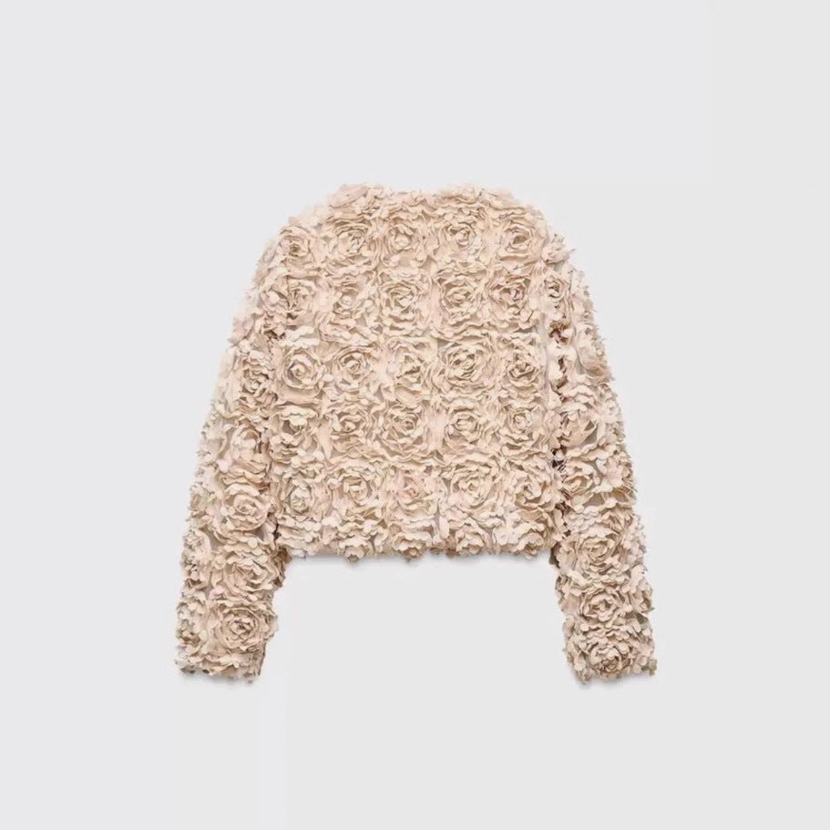 Femmes Veste courte texturée Vêtements de dessus occasionnels