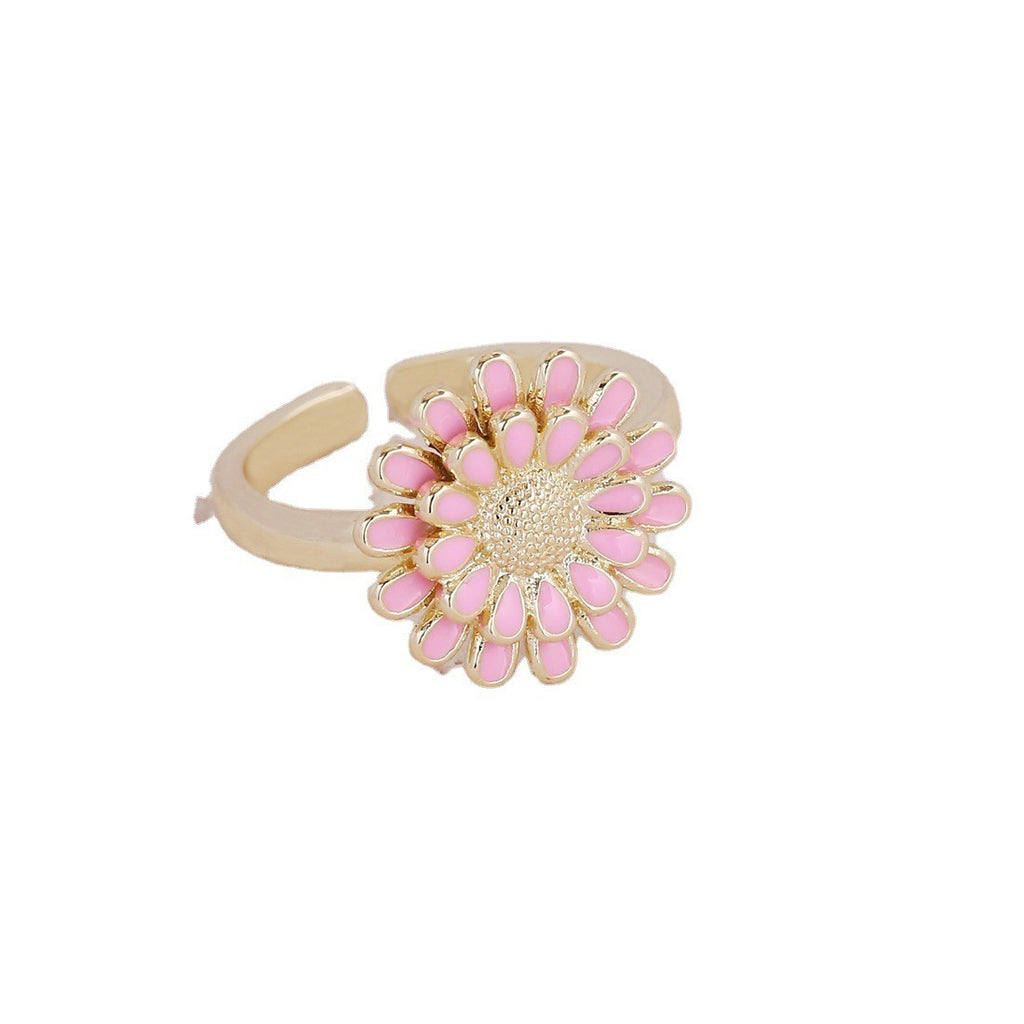 Zircon Branche Feuille et Anneau Fleur