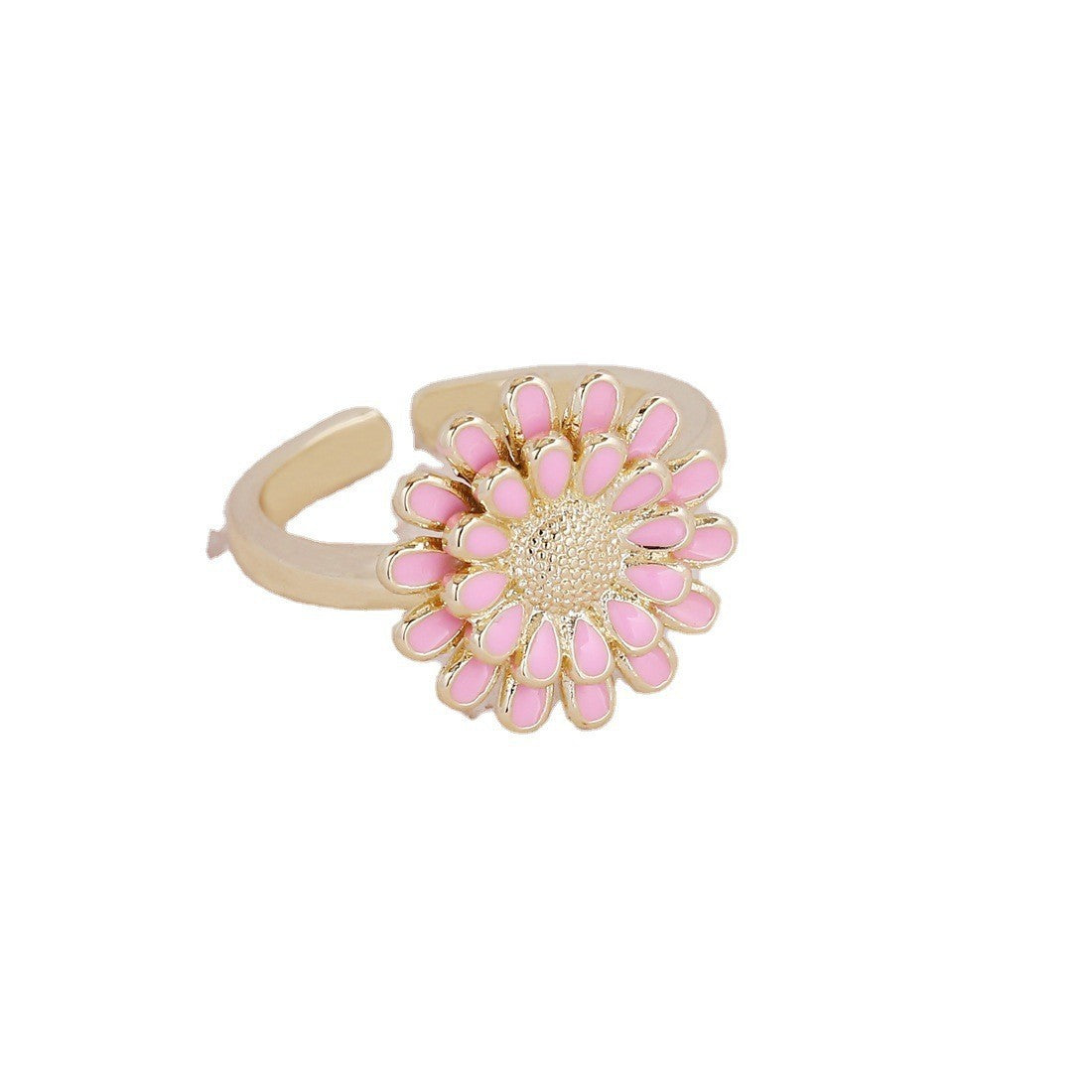 Zircon Branche Feuille et Anneau Fleur