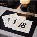 18th Birthday Napkins in Black and Gold