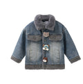 Veste en denim épais doublée de polaire d'hiver pour garçons