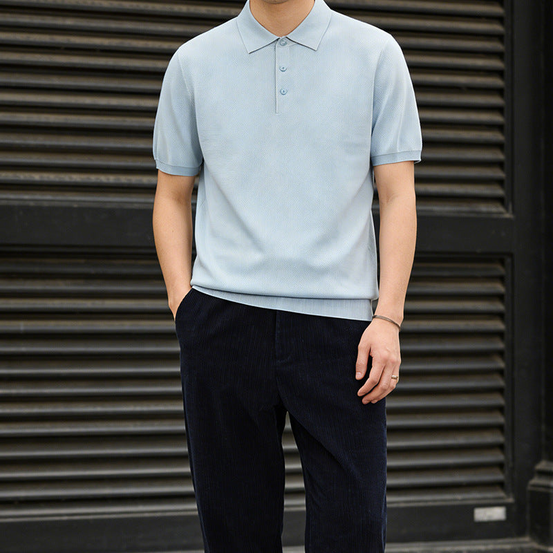 Hommes Soie Lyocell Tencel Blend T-shirt manches courtesBlouse