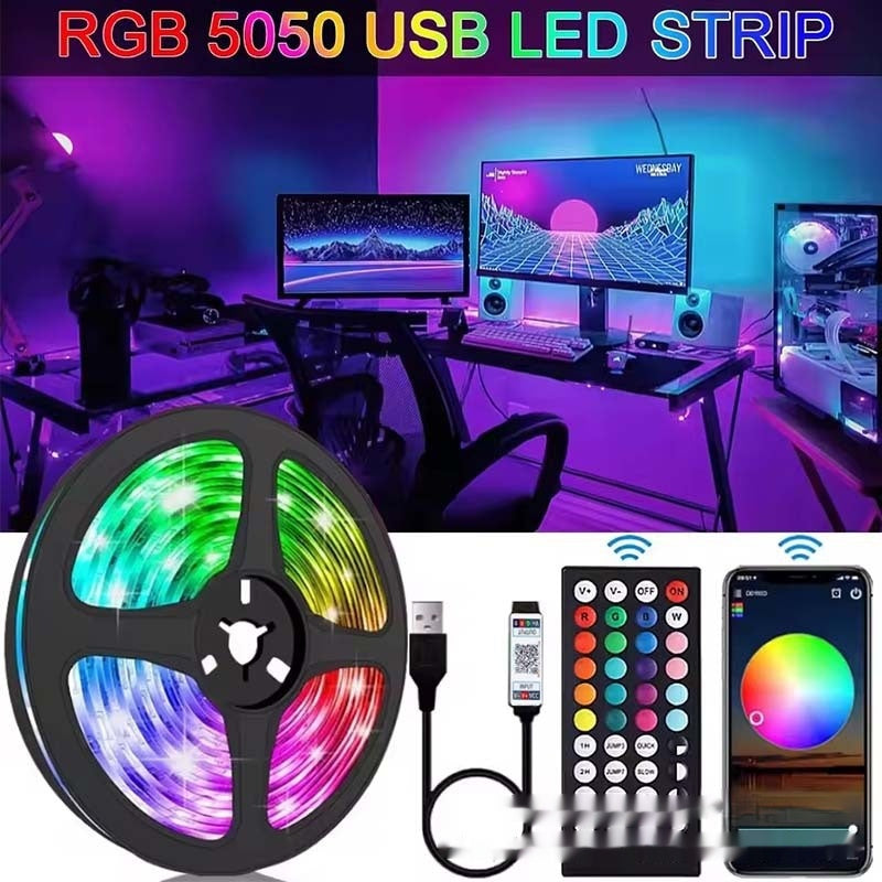 RGB bande lumineuse USB basse tension 5V Bluetooth APP Décorative lumière ambiante