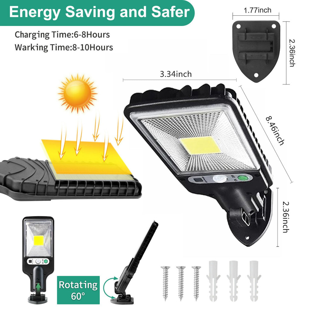 2Pack Étanche LED Solar Powered Light PIR Motion Sensor Outdoor Lamp Garden