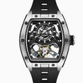 Homme Transparent Barrel-Shaped entièrement lumineux Montre mécanique étanche