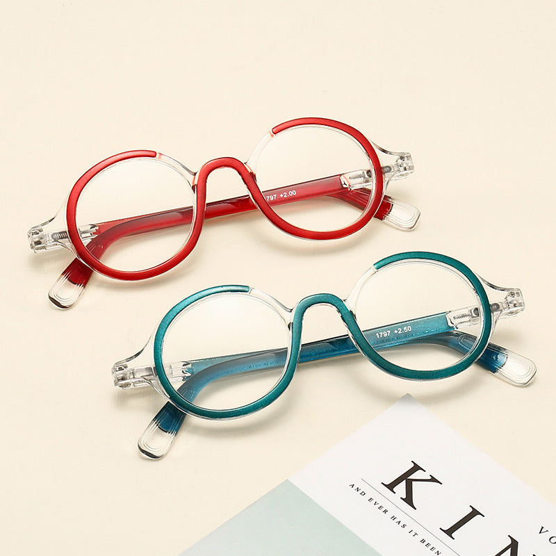 Élégant ronde personnalisée Unisexe rétro Blue-light-blocking Presbyopia Lunettes