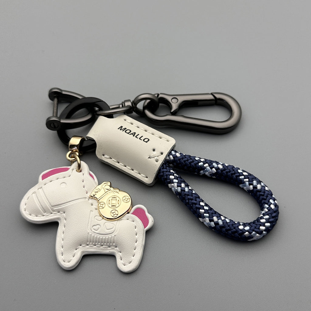 Immédiatement riche main Cowhide voiture porte clé Pendentif simple Personnalité