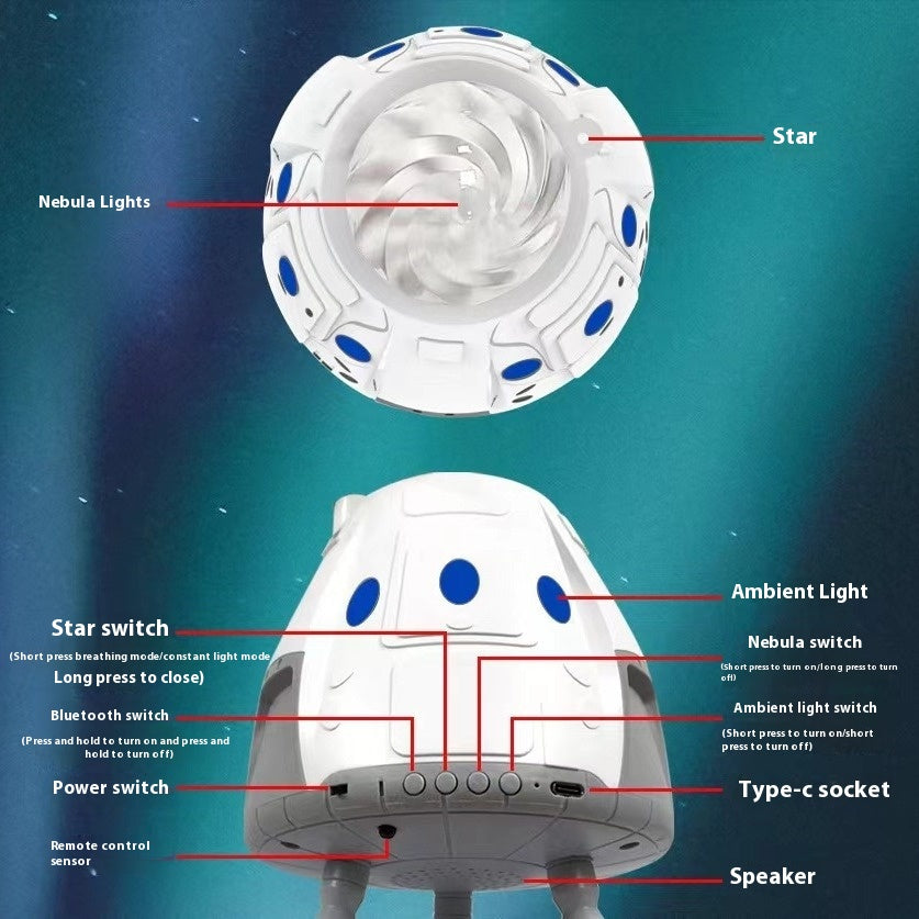Projecteur de lampe de projection d'atmosphère étoilée