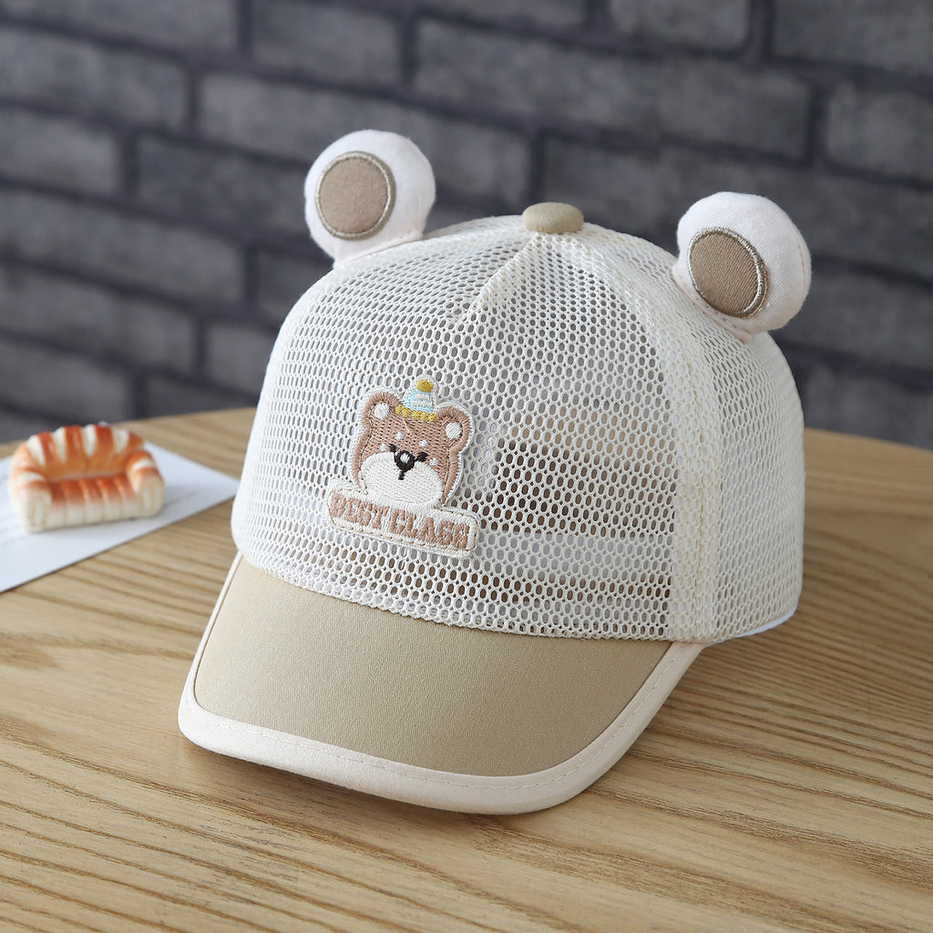 Cartoon d'enfants brodé animal et animal en forme d'oreille Breakable All-over Netted Bri