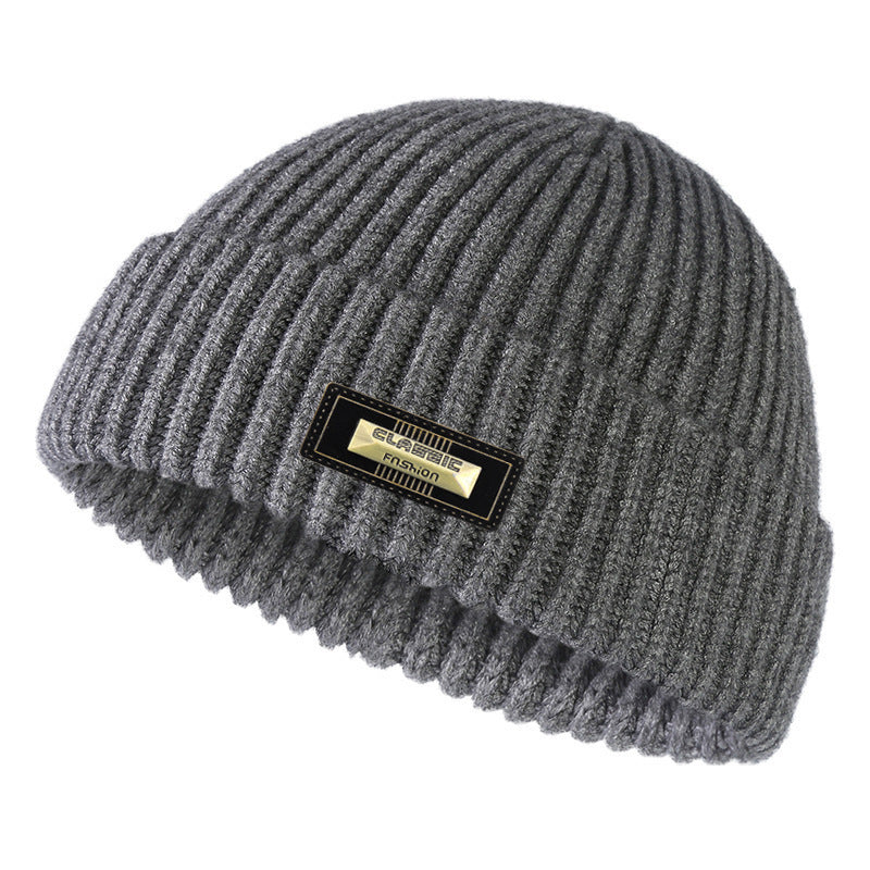 Chapeau à mailles chaudes à double couche en laine mode