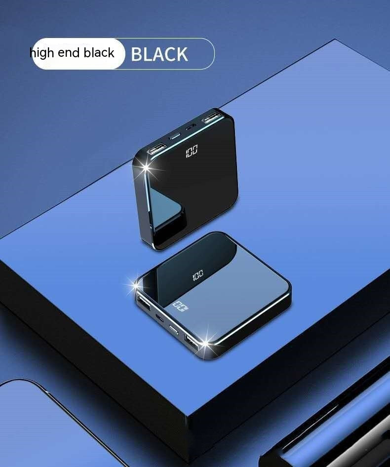 Mini Power Bank Grande Capacité Double Face Miroir mince et compact