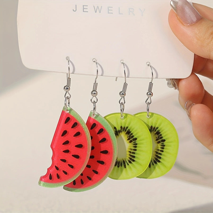 Boucles d'oreilles femmes Watermelon Kiwi