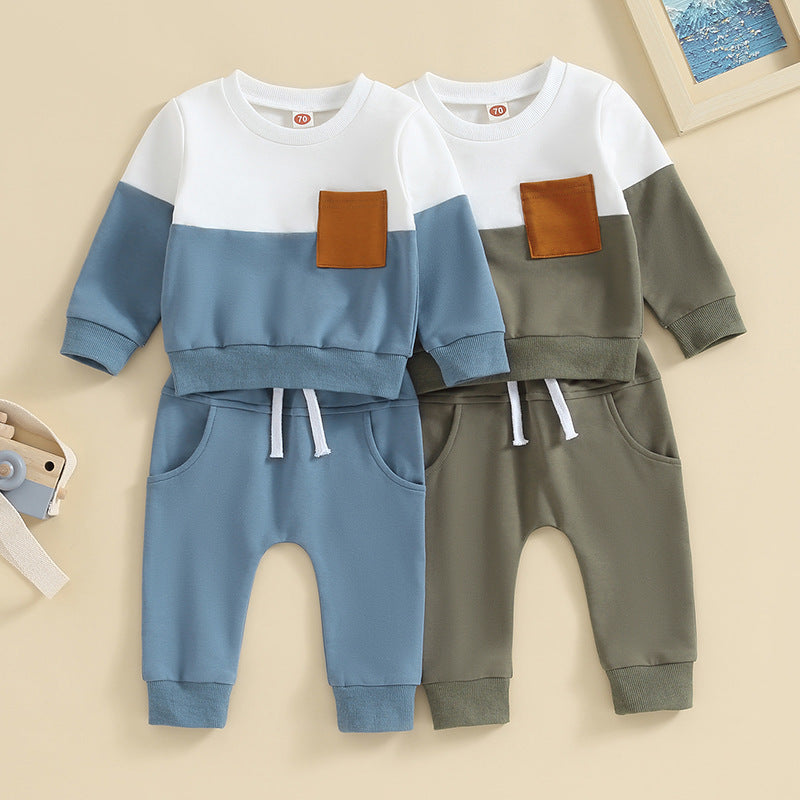 Drawstring Pockets Sweatshirt and Sweatpants 2 Piece Set