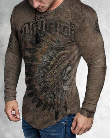 T-Shirt homme impression graphique 3D cou imprimé