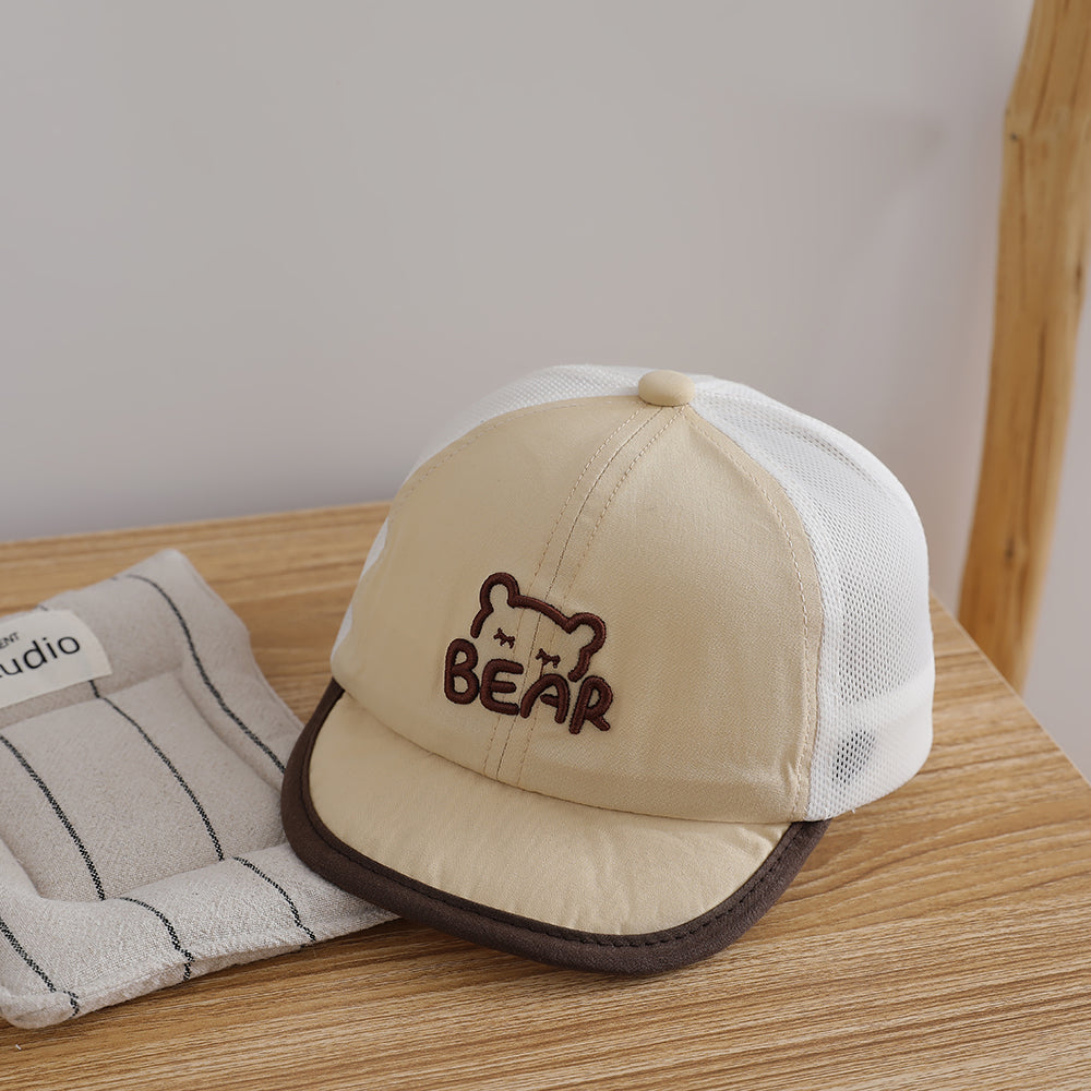 Lettre brodée d'été et de printemps pour enfants à mèche légère BEAR Baseball Ca