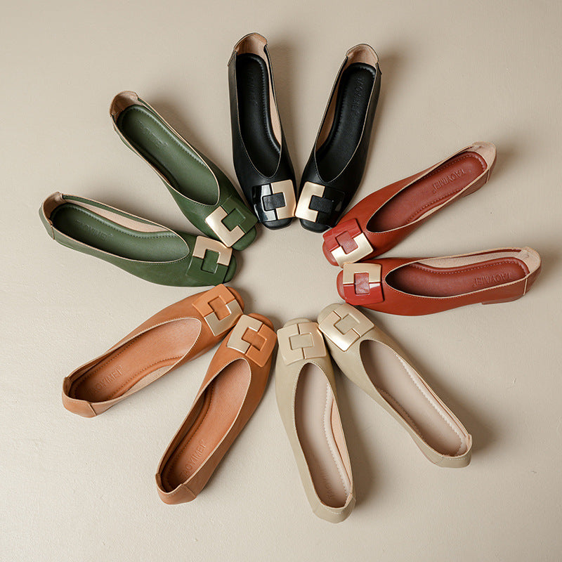 Soft-Soled Comfortable Breathable Low-Heeled Shoes