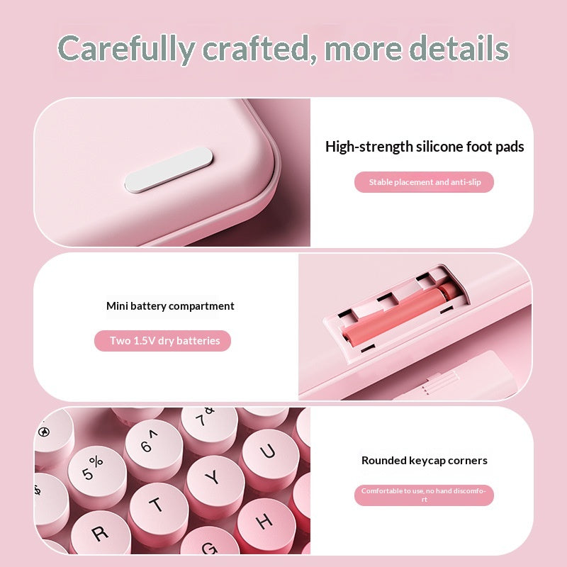 Bureau de femmes Clavier sans fil léger et jeu de souris Clavier d'ordinateur