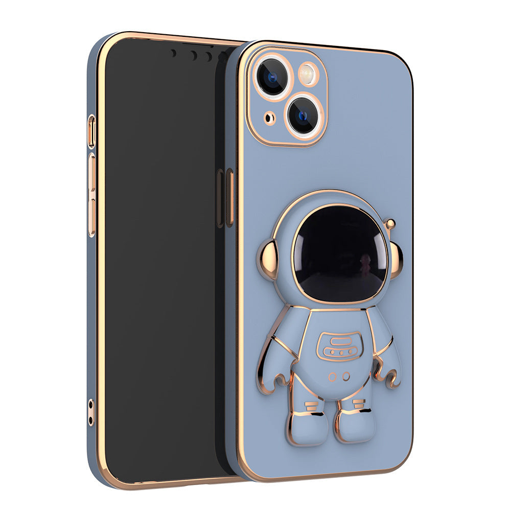 Étui de téléphone mobile Astronaute à trois dimensions All-inclusive Anti-fall Electroplating Brack