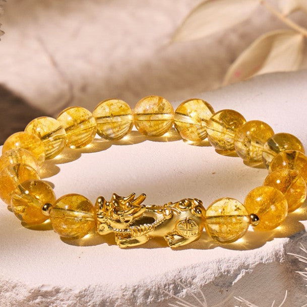 Yellow crystal bracelet with color enhancement
