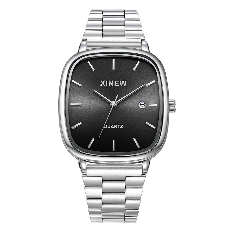 Bracelet en acier inoxydable mode Minimalist Calendrier Montre Quartz