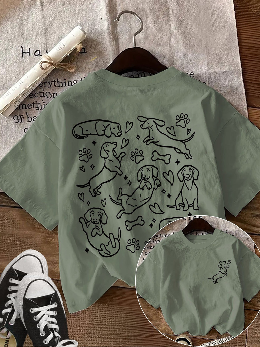 Hommes et femmes Été Casual T-shirt imprimé à double face