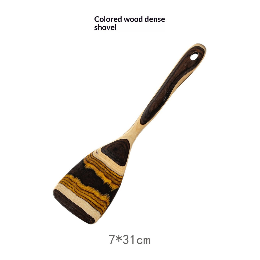 Ustensiles de cuisine en bois de couleur graduée