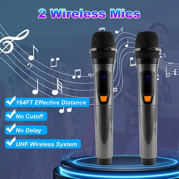 Haut-parleur de partie sans fil portable avec lumière LED sans fil Mic télécommande TWS Treble Basse