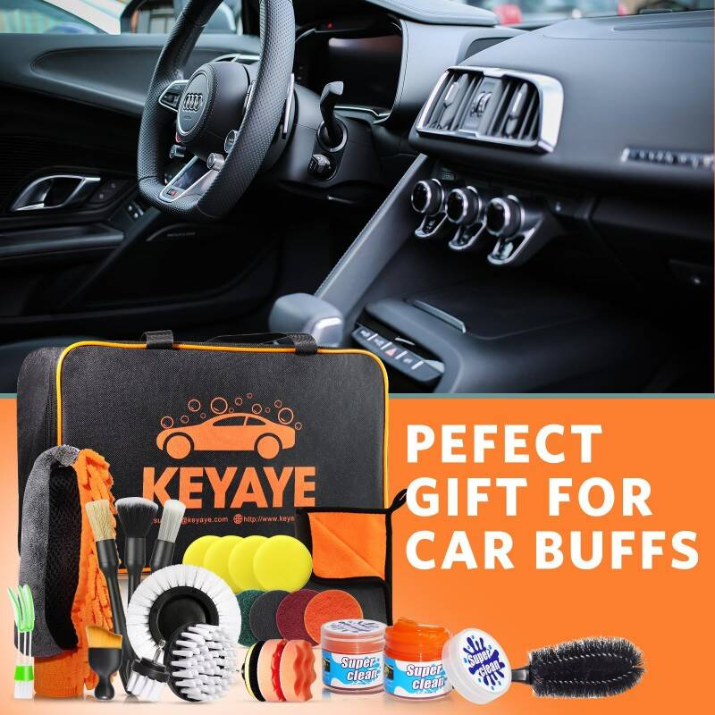Kit de nettoyage de voiture 25 Pcs Ultimate Kit de lavage de voiture avec brosse de forage