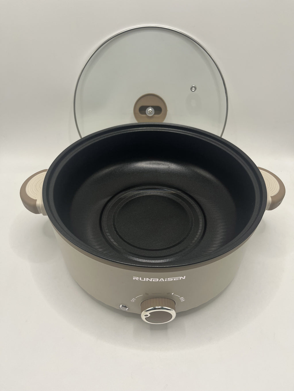 4.5L Électrique Slow Cooker Glass Lid Non Stick Rice Cuisson Poêle à frire