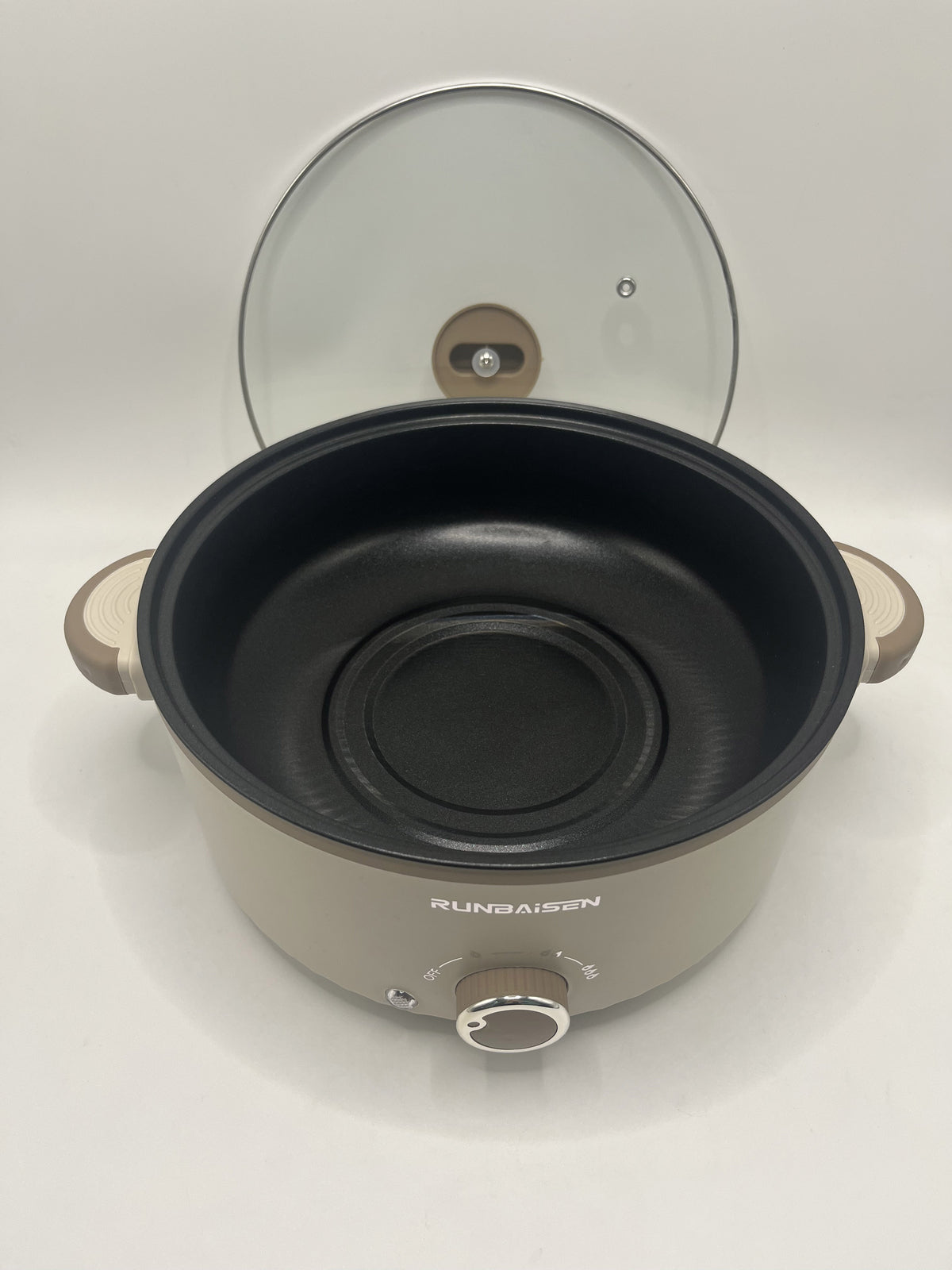 4.5L Électrique Slow Cooker Glass Lid Non Stick Rice Cuisson Poêle à frire