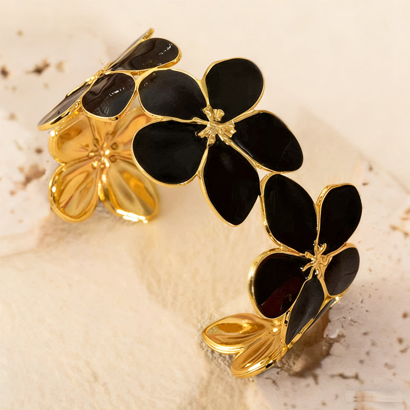 Femmes Enamel Fleur Claw Clip Gold Metal Grosses Pinces de requin floral Multi Couleur Jaw Cla