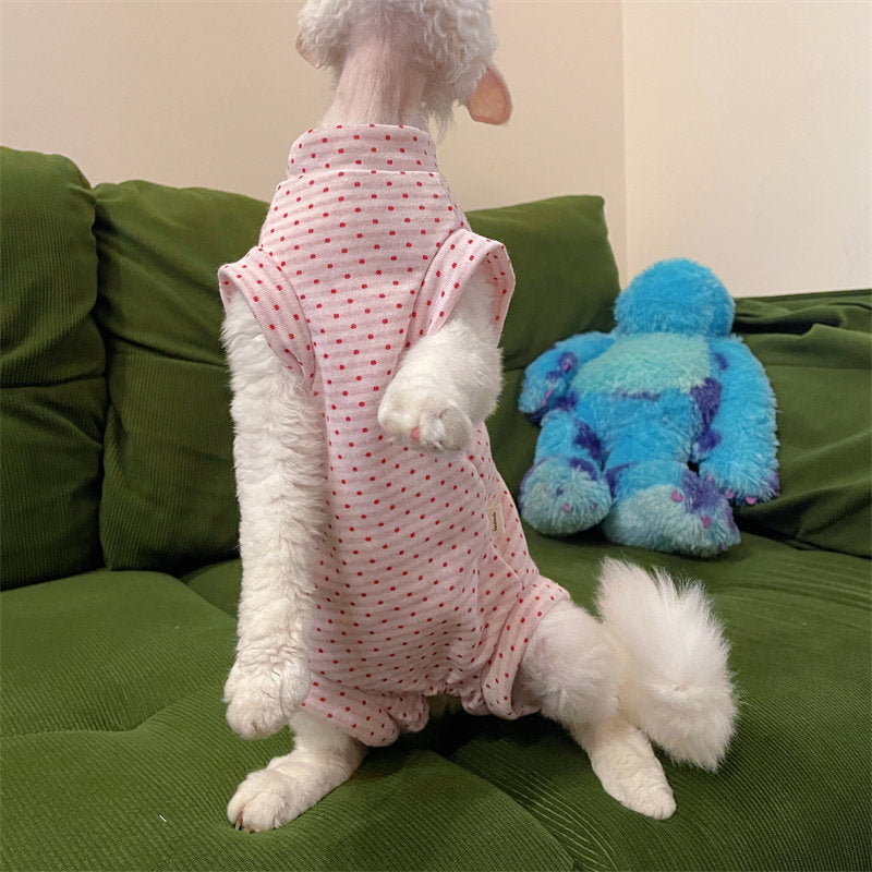 Vêtements de chat sans cheveux Été Climatisation Outfit Soft Veste à quatre pattes