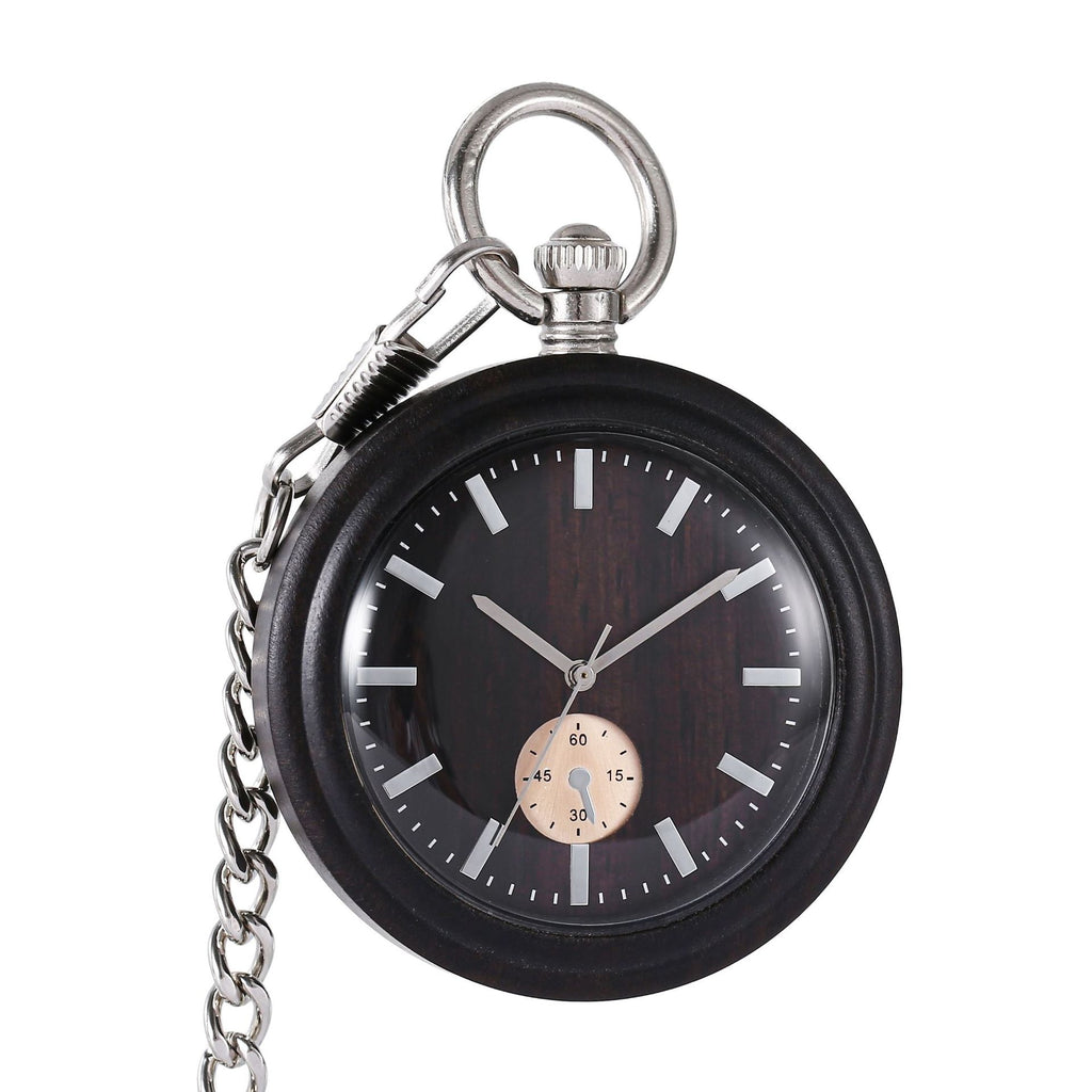 Montre de poche en bois de couleur bleue-verte
