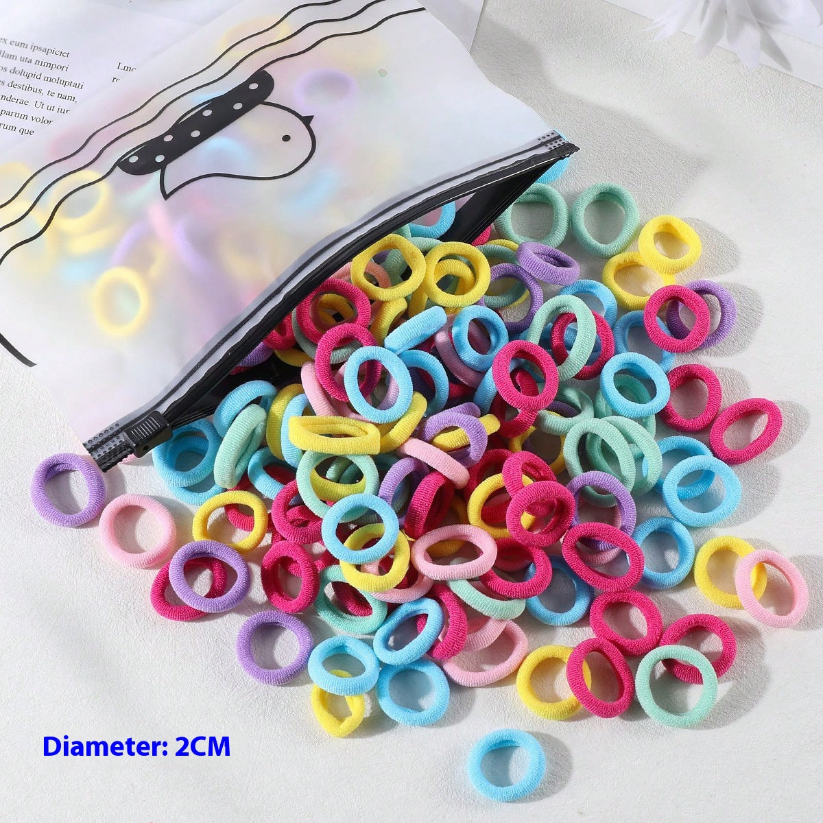 100 Sacs Sans couture Serviette pour enfants Anneau tresses Ne pas nuire cheveux Candy Couleur Rin