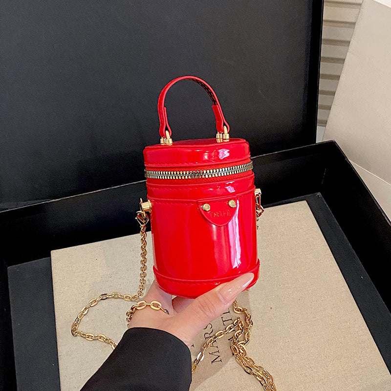 Cuir Mode Candy Couleur Sac à Bucket cylindrique