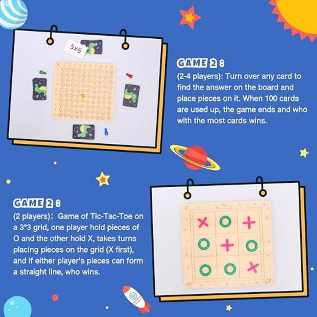 Multiplication du jeu éducatif avec des cartes numériques et des pièces de jeu en bois pour Math Pr