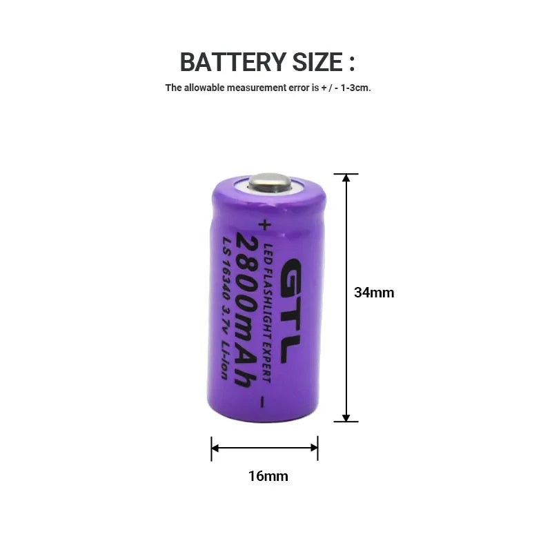 Batterie au lithium CR123A à laser Mier Power Torch