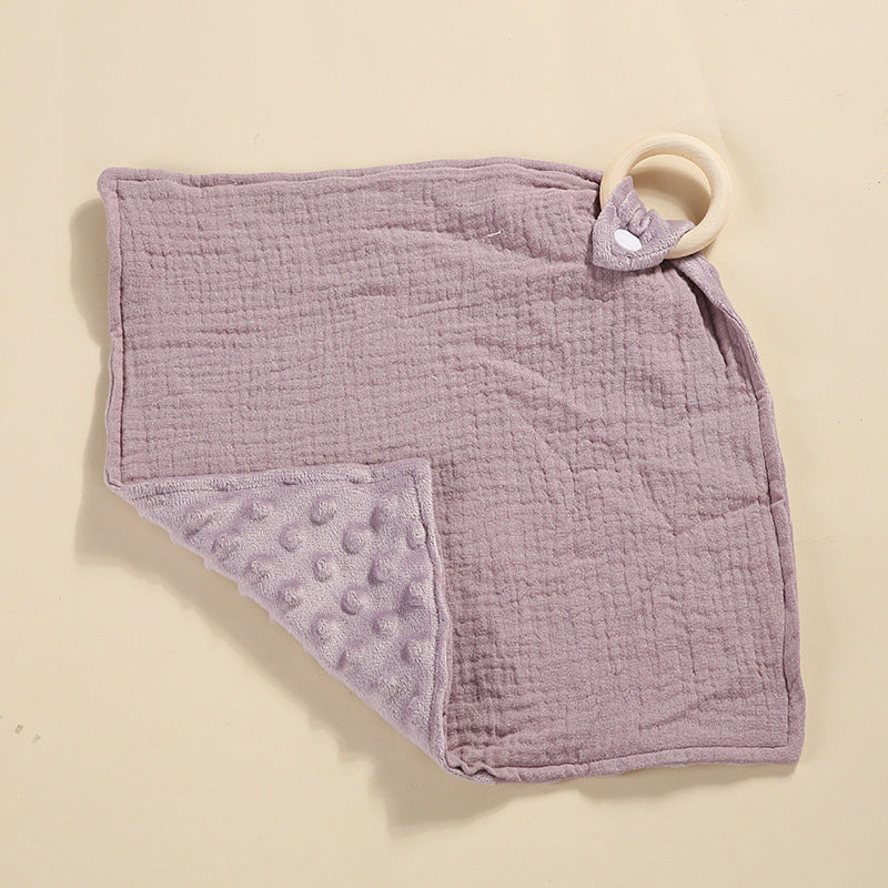 Bite anneau double couche Crêpe Serviette Saliva Baby Doll Square Serviette