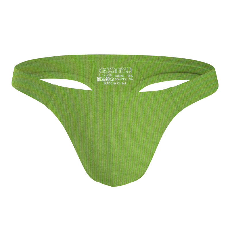 Hommes confortable respirant couleur solide faible taille T-back