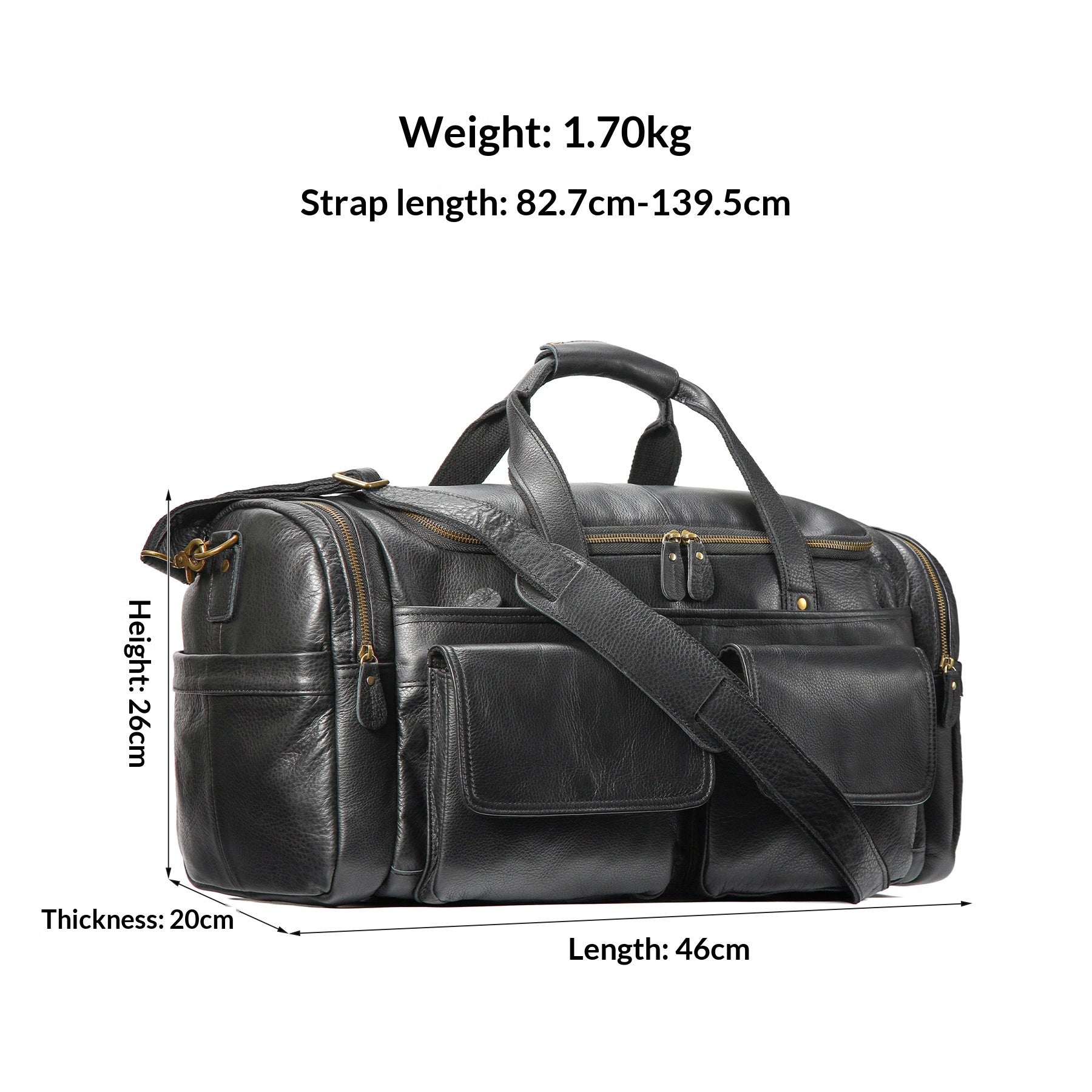 Sac de voyage en cuir véritable pour hommes