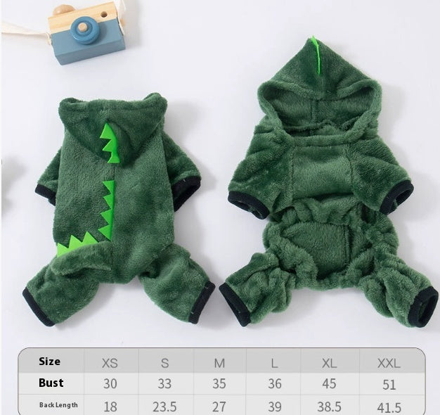 Costume de chien de coq de coq thermique doublé de polaire Vêtements de chat Petit chien