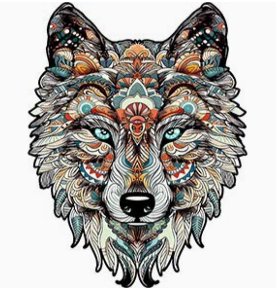 Jouet de Puzzle Irrégulier animal loup puzzle en bois Jouet unisexe