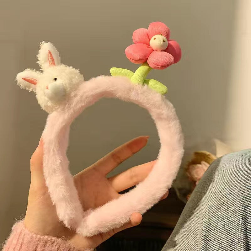 Bandes de cheveux mignons de lavage du visage Tête de dessin animé femelle Bande de cheveux Bande de tête Appliquer