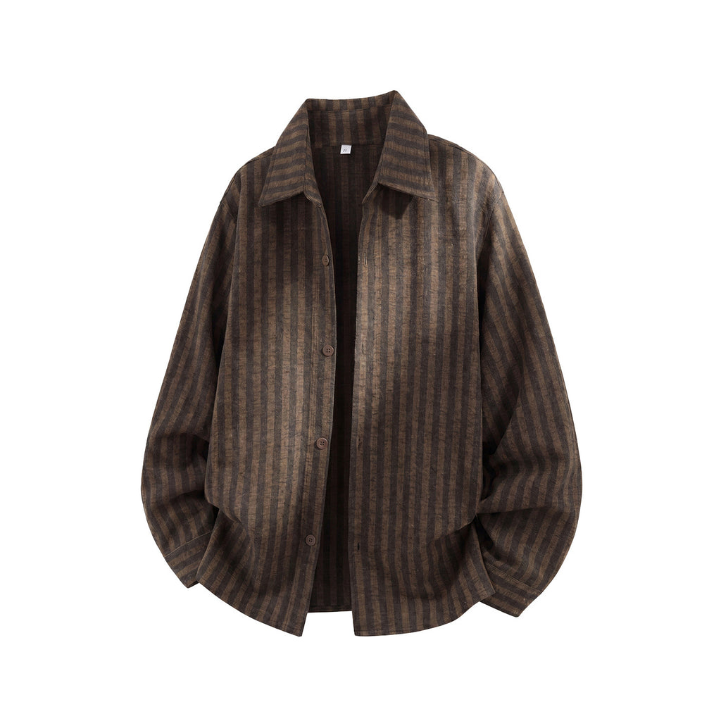Chemise à manches longues surdimensionnées à bande verticale