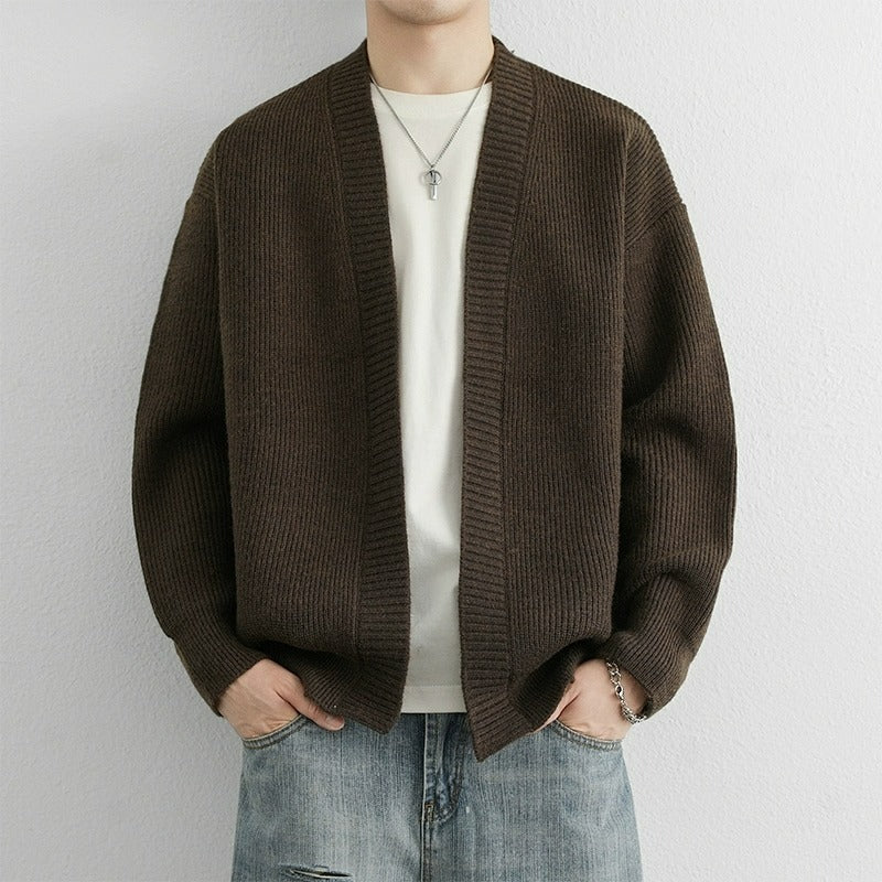 Retro style Loose-fit Casual Chic Versatile Knit Sweater Cardigan
