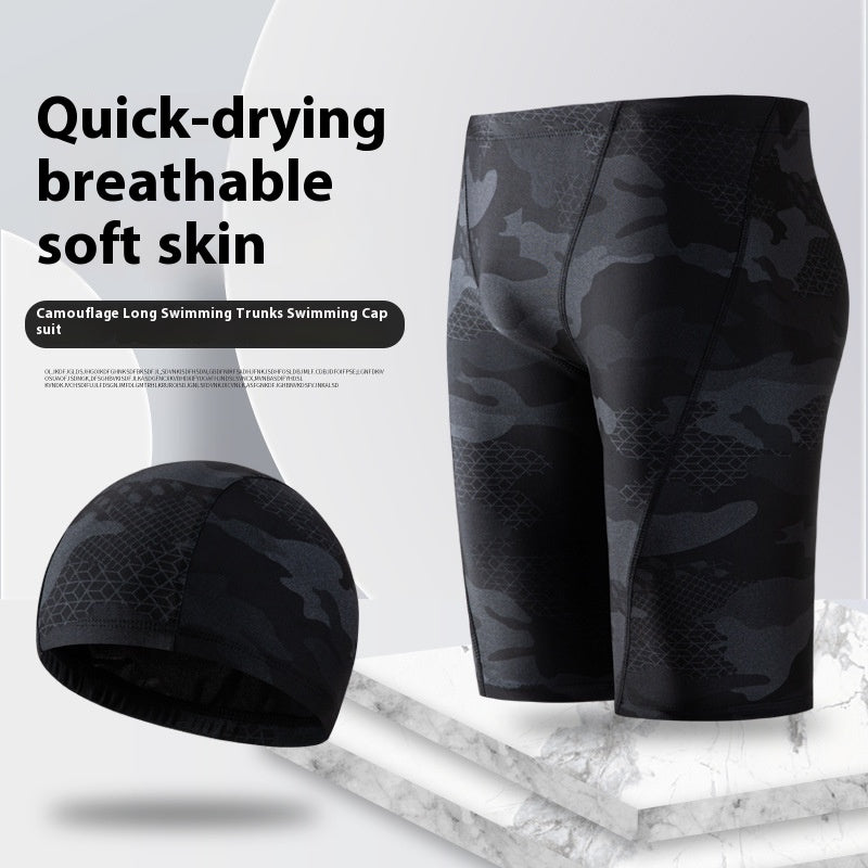 Camouflage Trunks de natation pour hommes Anti-embarrassment